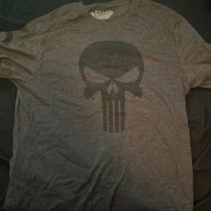 Punisher T-Shirt. Marvel. Medium. Grey with black logo.